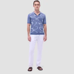 Abstract Knit Short Sleeve Johnny Sweater