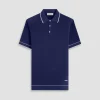Basket Stitch Three Button Polo Sweater