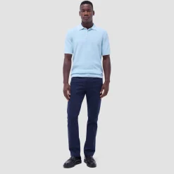 Basket Stitch Three Button Polo Sweater
