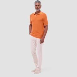 Basket Stitch Three Button Polo Sweater