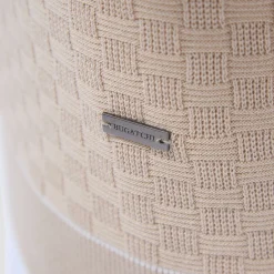 Basket Stitch Three Button Polo Sweater