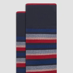 Checkerboard and Stripe Mid-Calf Socks