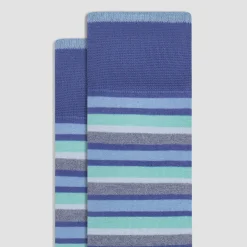 Checkerboard and Stripe Mid-Calf Socks