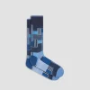 Check-Stripe Mid-Calf Socks