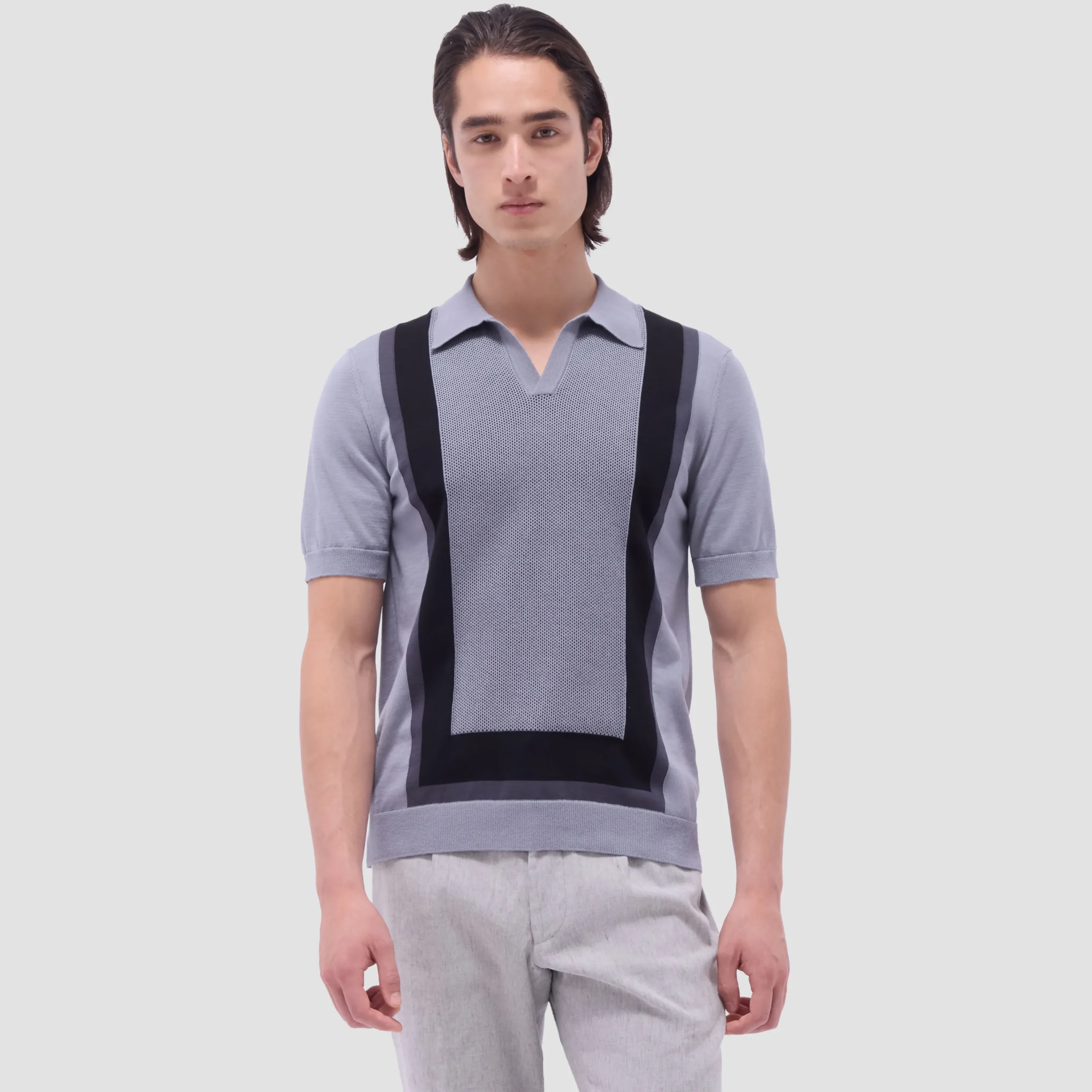 Color Block Short Sleeve Johnny Sweater
