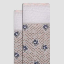 Floral Chevron Mid-Calf Socks
