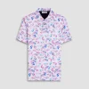 Hendrix Feather Leaf Print Polo Shirt