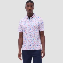 Hendrix Feather Leaf Print Polo Shirt