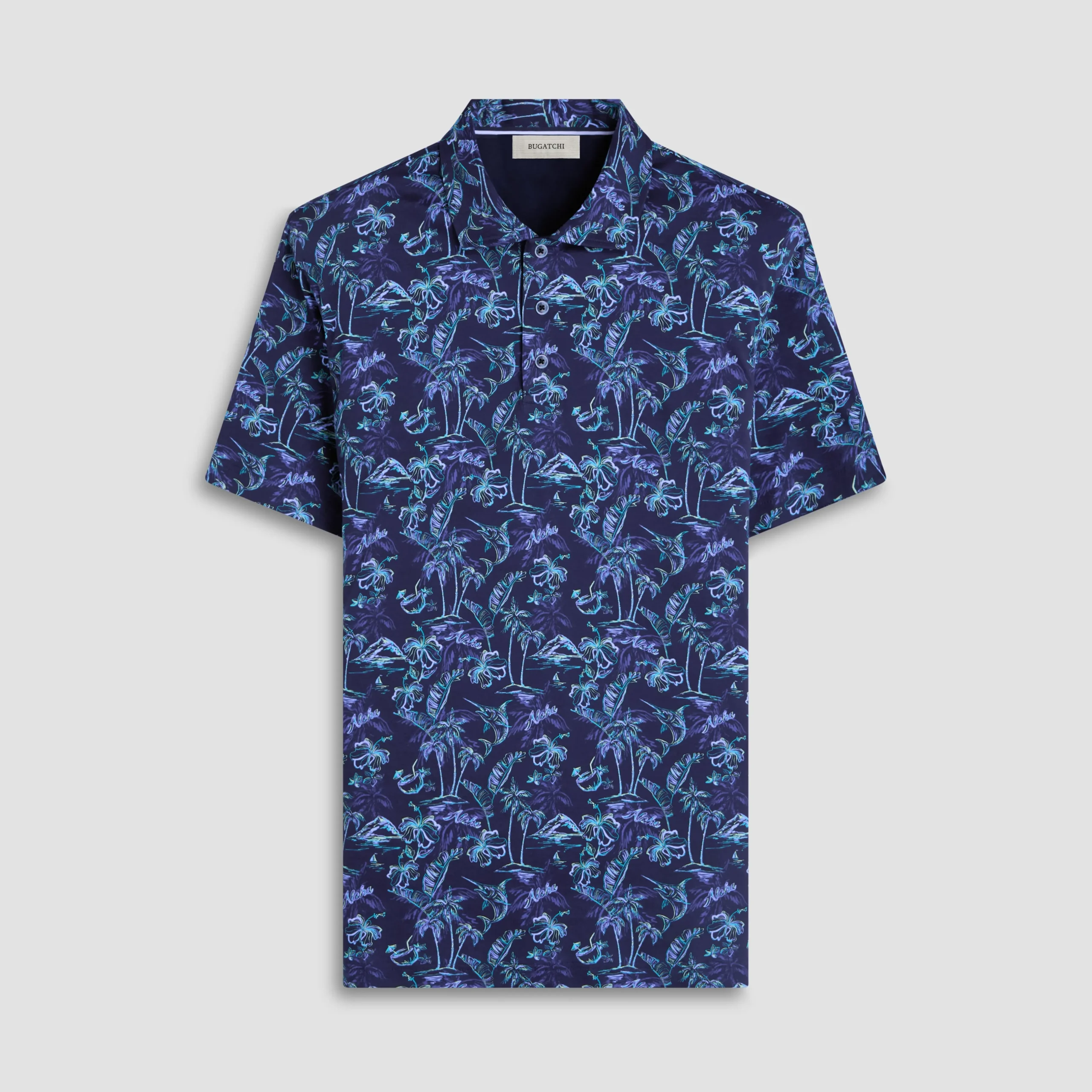 Hendrix Hawaiian Print Polo Shirt
