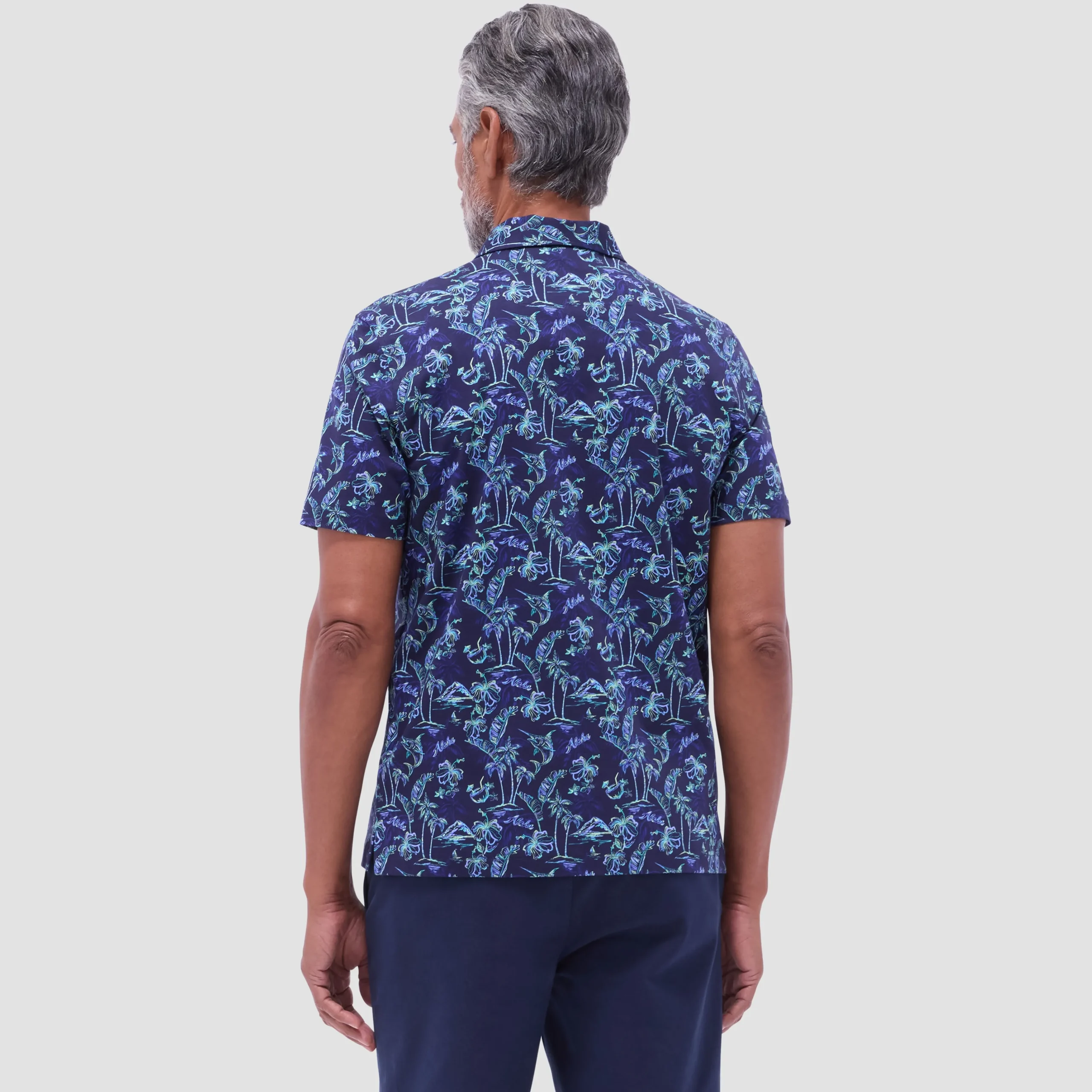 Hendrix Hawaiian Print Polo Shirt
