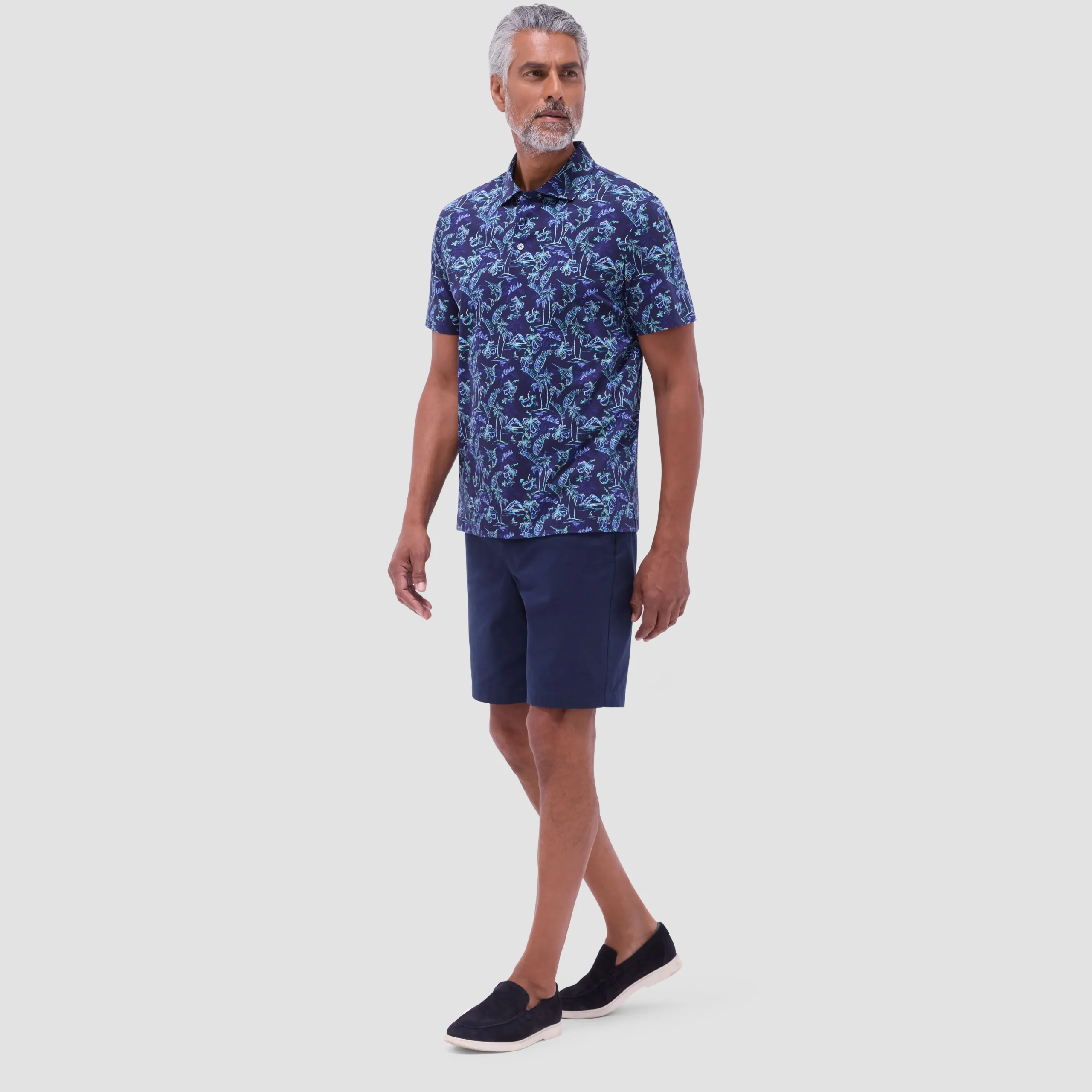 Hendrix Hawaiian Print Polo Shirt