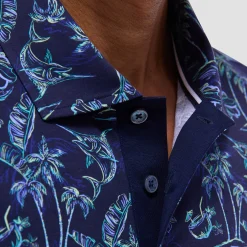 Hendrix Hawaiian Print Polo Shirt