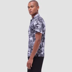 Hendrix Tropical Leaf Print Polo Shirt