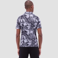 Hendrix Tropical Leaf Print Polo Shirt