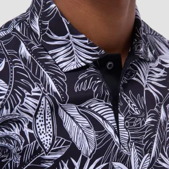 Hendrix Tropical Leaf Print Polo Shirt
