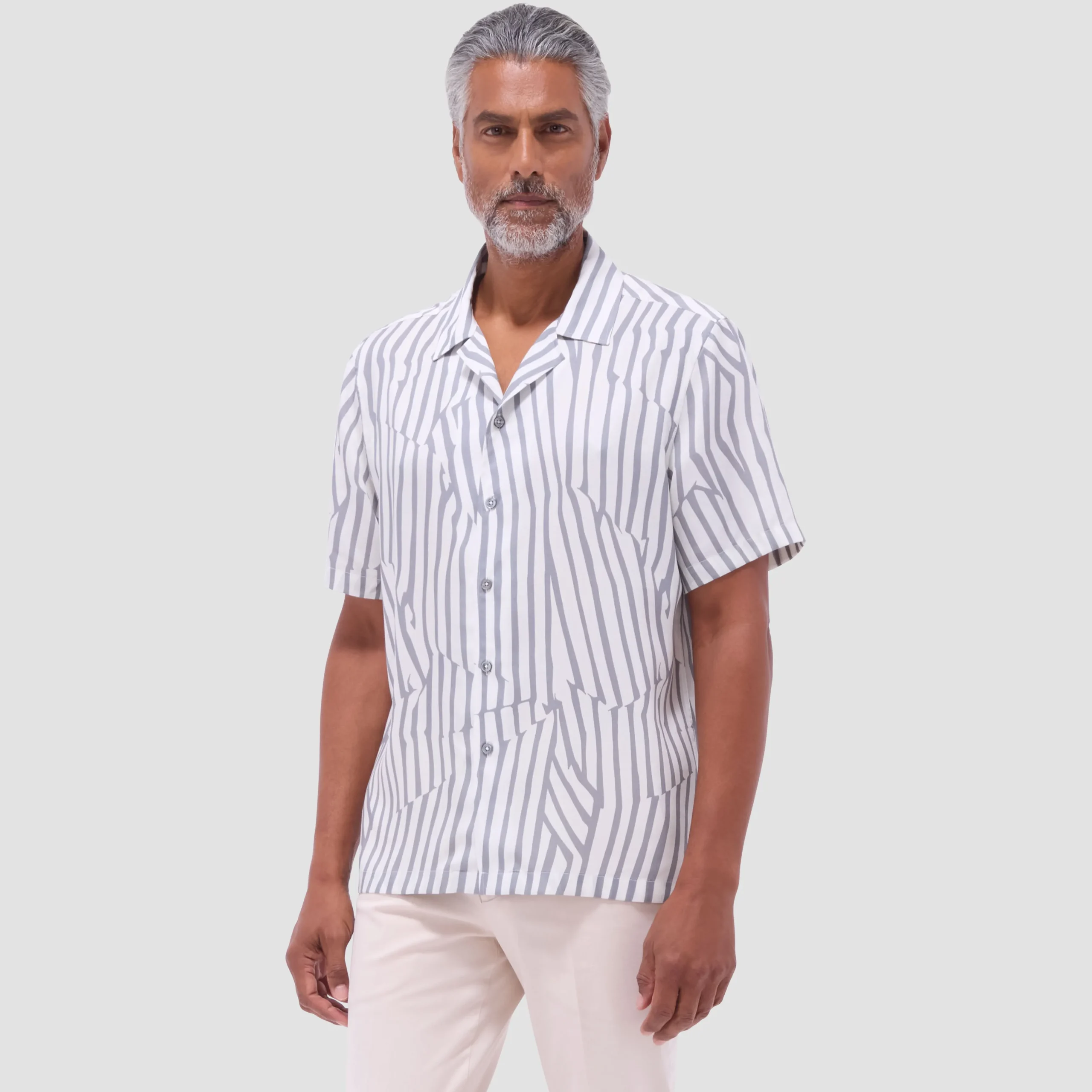 Jackson Irregular Stripe Camp Shirt