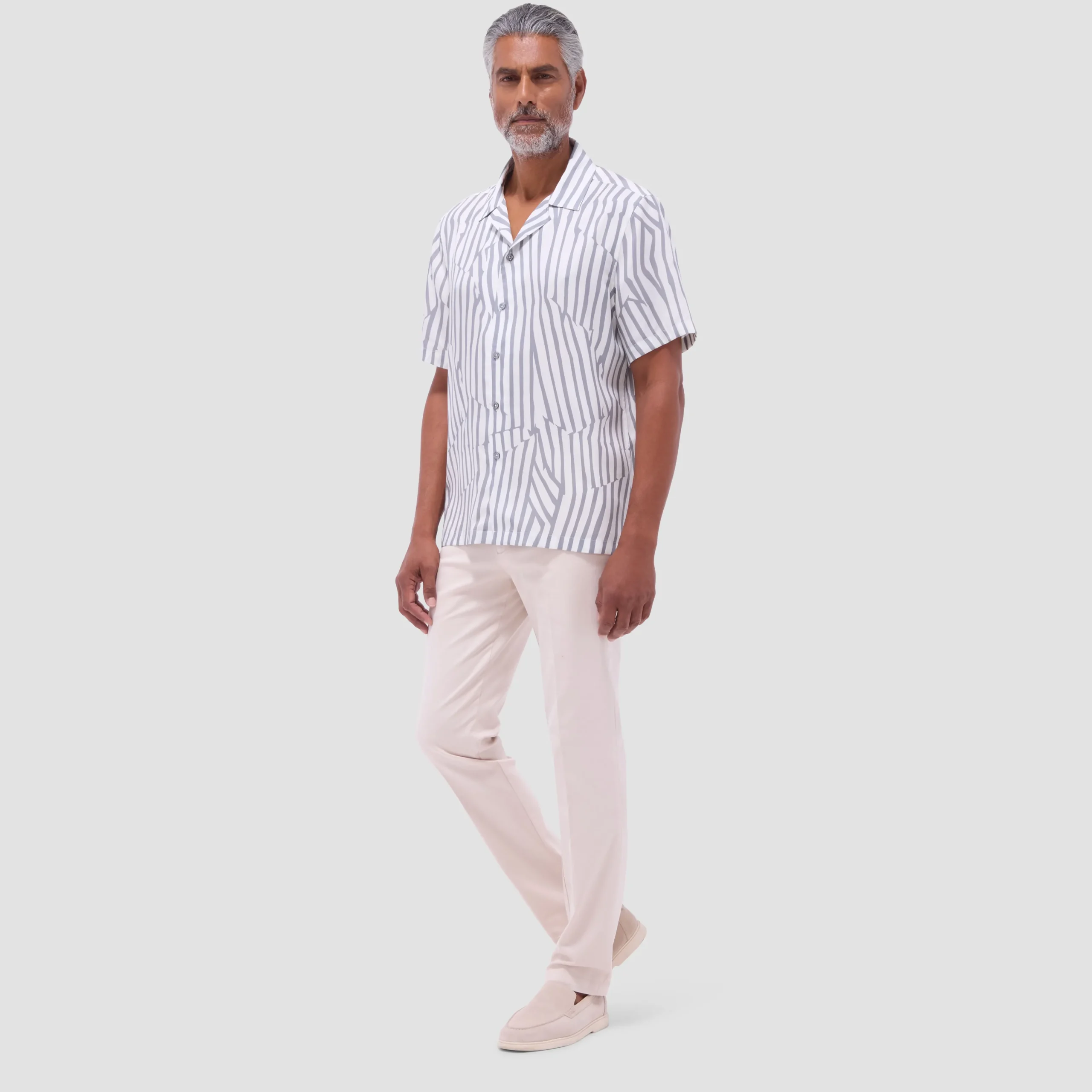 Jackson Irregular Stripe Camp Shirt