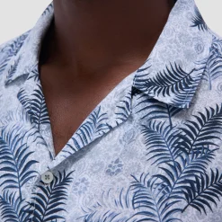 Jackson Leaf Print Camp Shirt