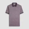Leaf Print Bird's Eye Polo Shirt