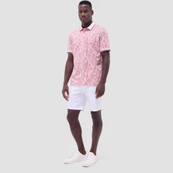 Leaf Print Polo Shirt