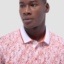 Leaf Print Polo Shirt