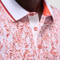 Leaf Print Polo Shirt