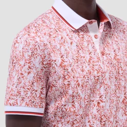 Leaf Print Polo Shirt