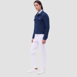 Linen-Cotton Trucker Jacket