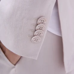 Linen-Cotton Two Button Blazer