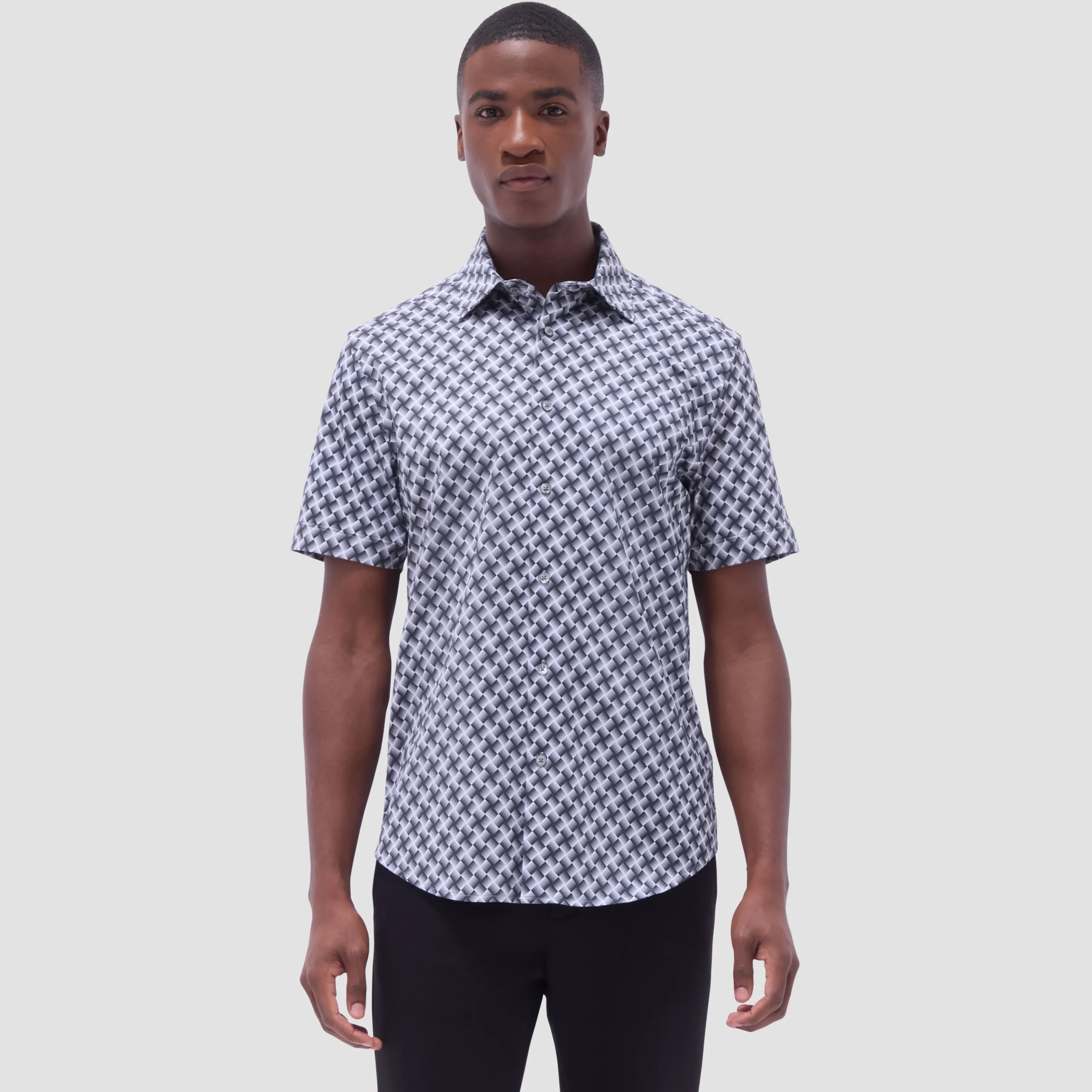 Miles Basketweave OoohCotton Short-Sleeve Shirt