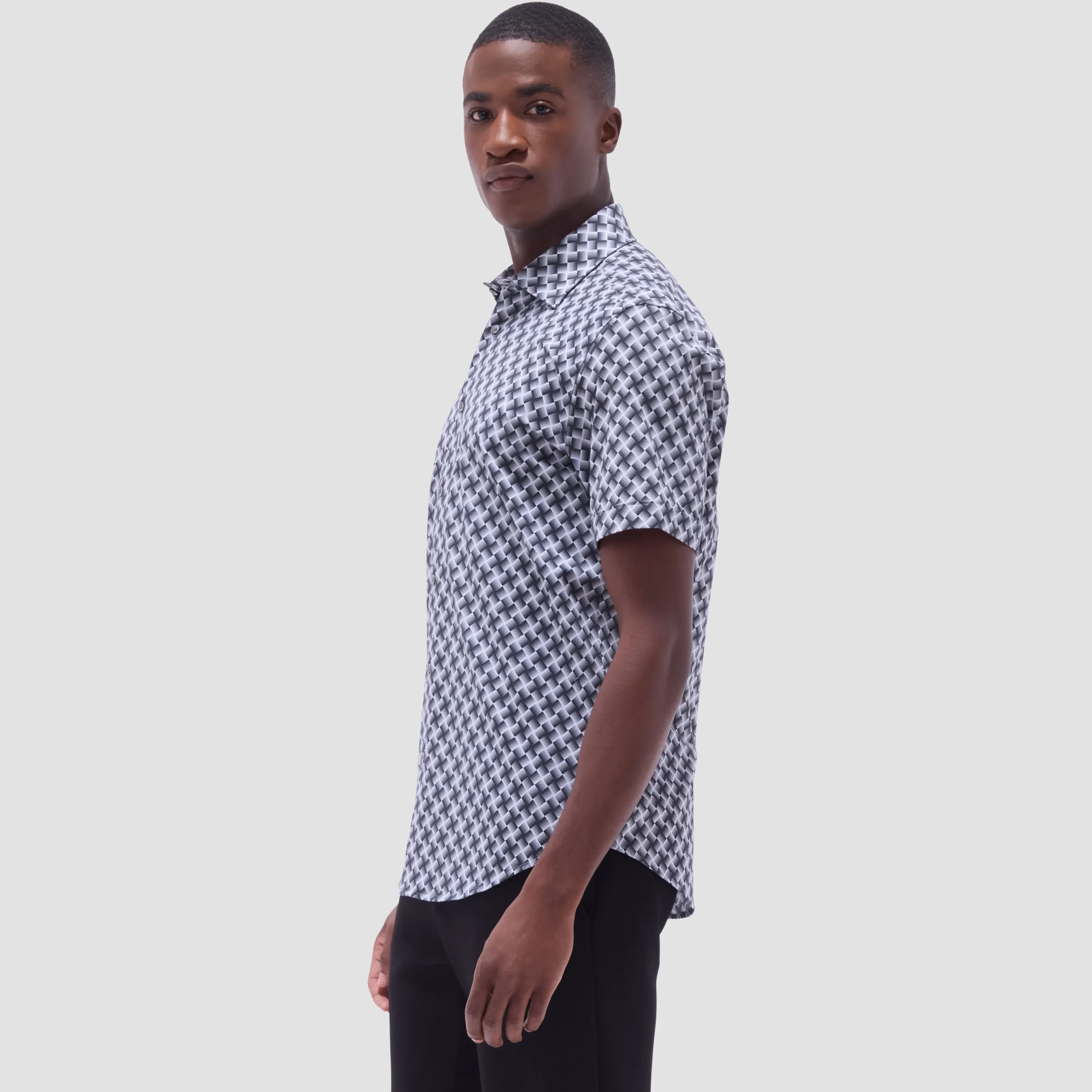 Miles Basketweave OoohCotton Short-Sleeve Shirt