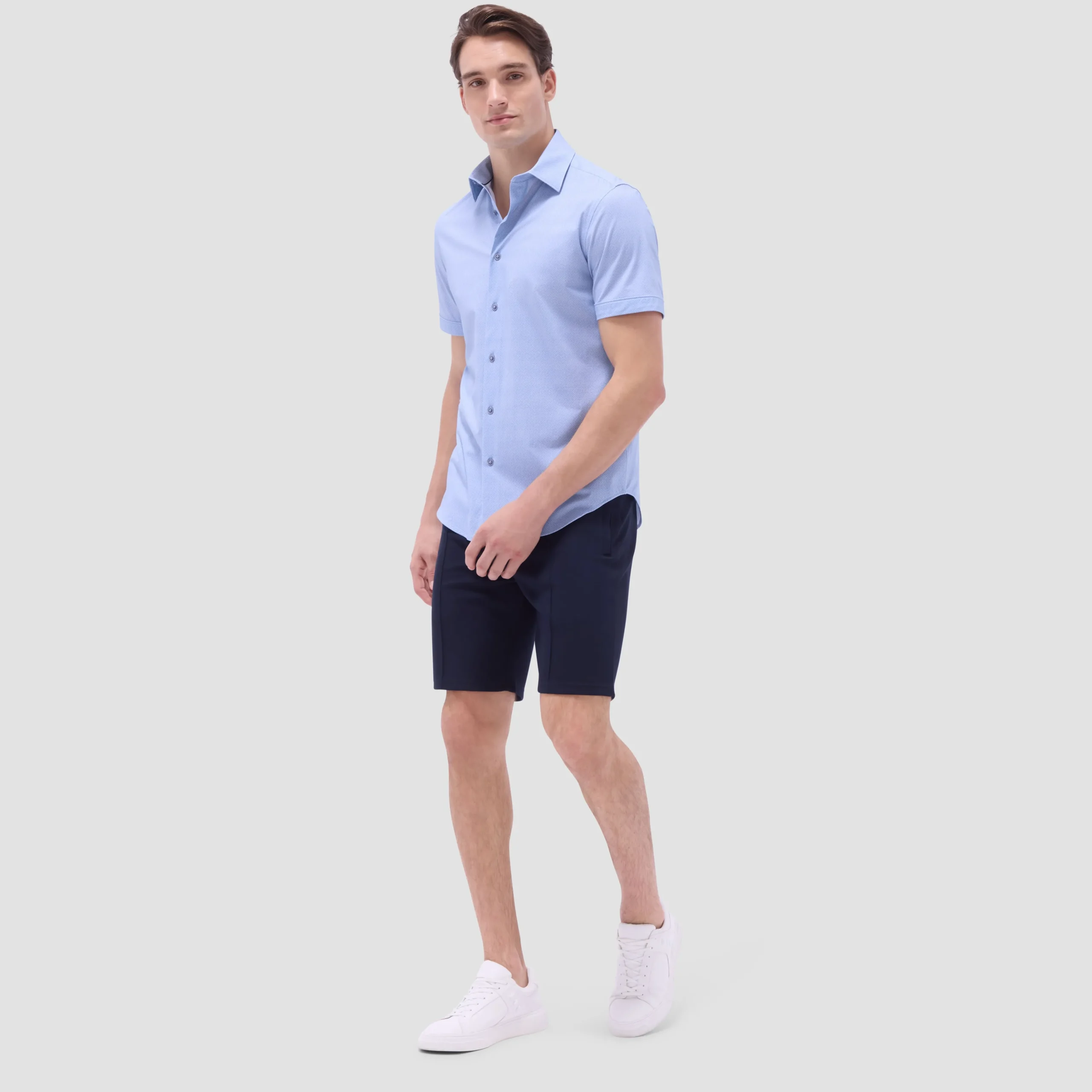 Miles Basketweave OoohCotton Short-Sleeve Shirt