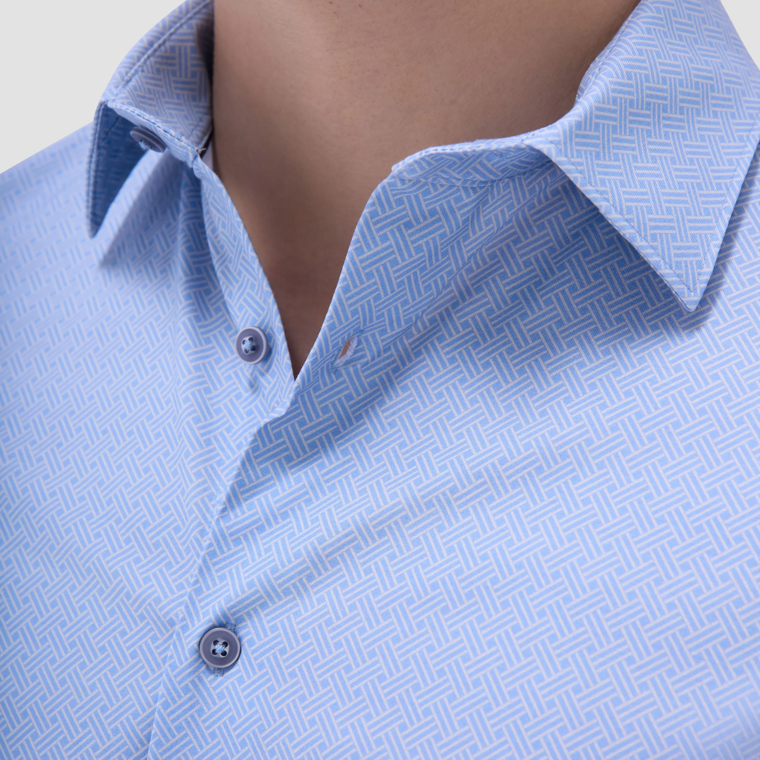 Miles Basketweave OoohCotton Short-Sleeve Shirt