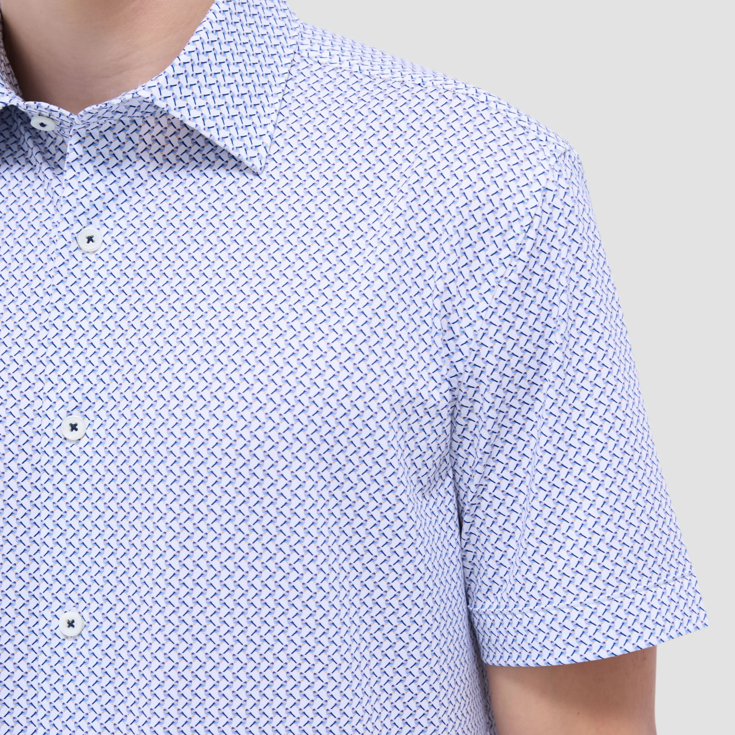 Miles Bird Print OoohCotton Short-Sleeve Shirt