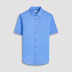 Miles Feather Print OoohCotton Short-Sleeve Shirt
