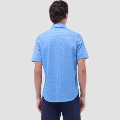 Miles Feather Print OoohCotton Short-Sleeve Shirt