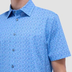 Miles Feather Print OoohCotton Short-Sleeve Shirt