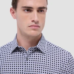 Miles Geometric OoohCotton Short-Sleeve Shirt