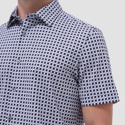Miles Geometric OoohCotton Short-Sleeve Shirt