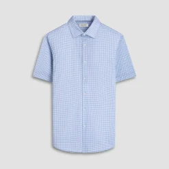 Miles Gingham Check OoohCotton Short-Sleeve Shirt