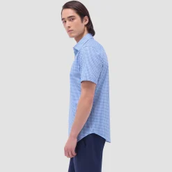Miles Gingham Check OoohCotton Short-Sleeve Shirt