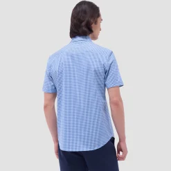 Miles Gingham Check OoohCotton Short-Sleeve Shirt