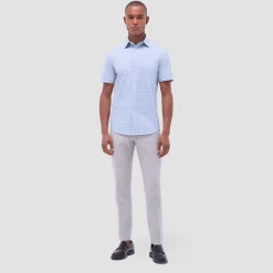 Miles Gingham Check OoohCotton Short-Sleeve Shirt