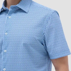 Miles Gingham Check OoohCotton Short-Sleeve Shirt