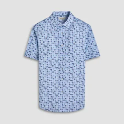 Miles Gradient Check OoohCotton Short-Sleeve Shirt