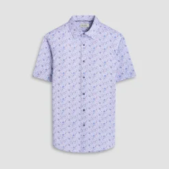 Miles Leaf Print OoohCotton Short-Sleeve Shirt