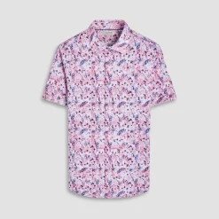 Miles Leaf Print OoohCotton Short-Sleeve Shirt