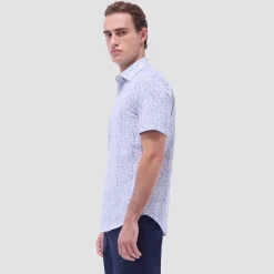 Miles Leaf Print OoohCotton Short-Sleeve Shirt