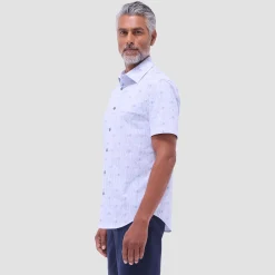 Miles Leaf Print OoohCotton Short-Sleeve Shirt