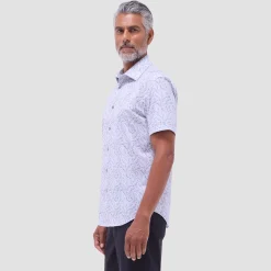 Miles Leaf Print OoohCotton Short-Sleeve Shirt